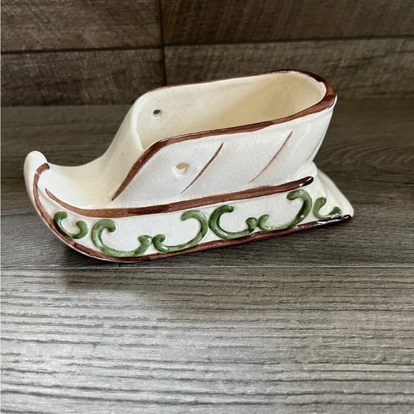 Vintage Christmas MCM Retro Deer Sleigh Art Pottery Rio Hondo Ceramic Reindeer - Picture 8 of 12